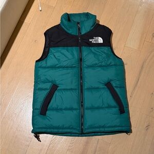 The North Face Green and Black Puffer Vest